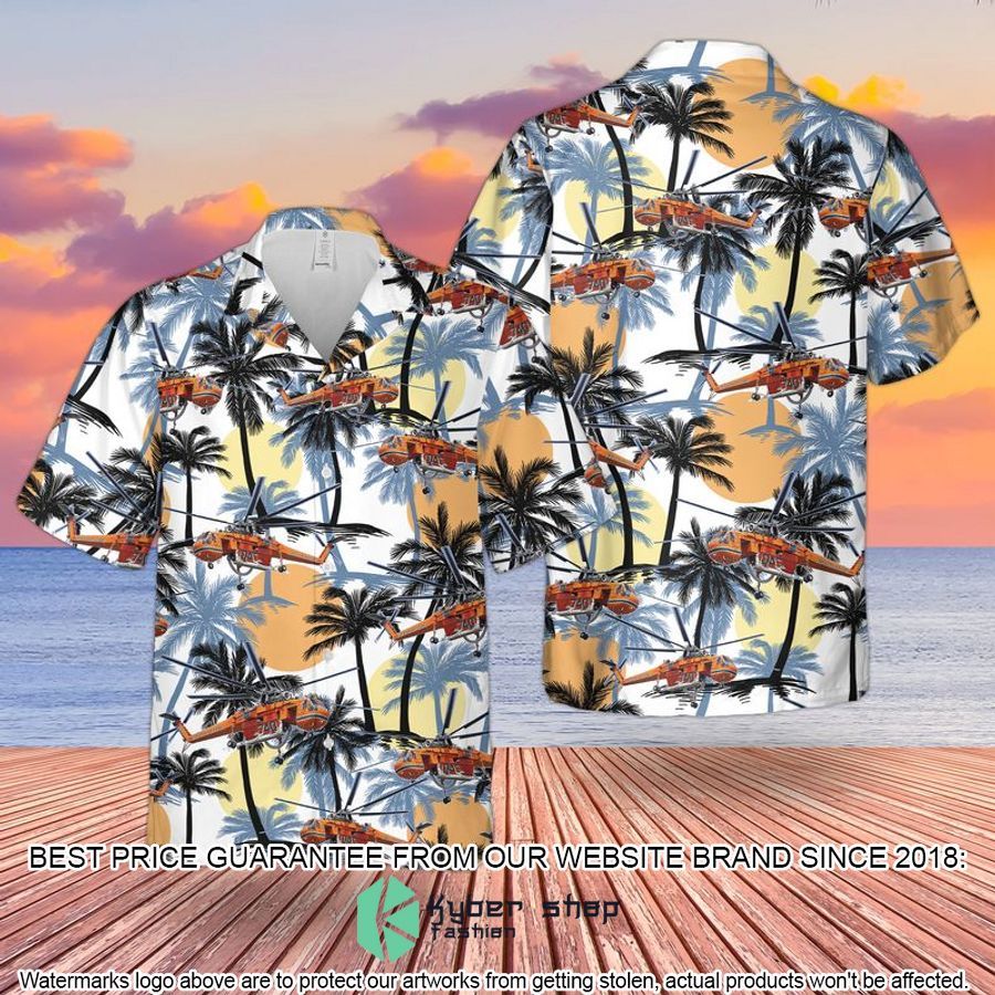 US Army Sikorsky S-64 Skycrane Helicopter Hawaiian Shirt