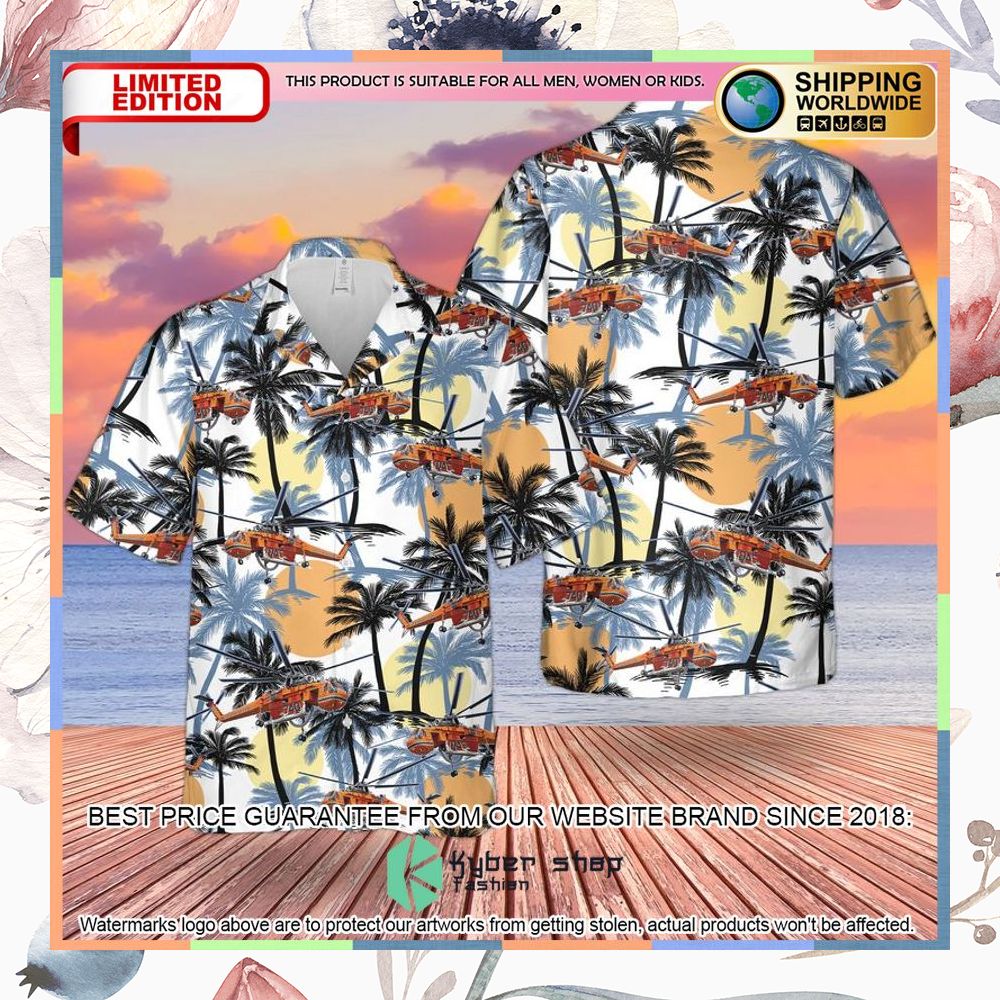 US Army Sikorsky S-64 Skycrane Helicopter Hawaiian Shirt 3 US Army Sikorsky S-64 Skycrane Helicopter Hawaiian Shirt word3