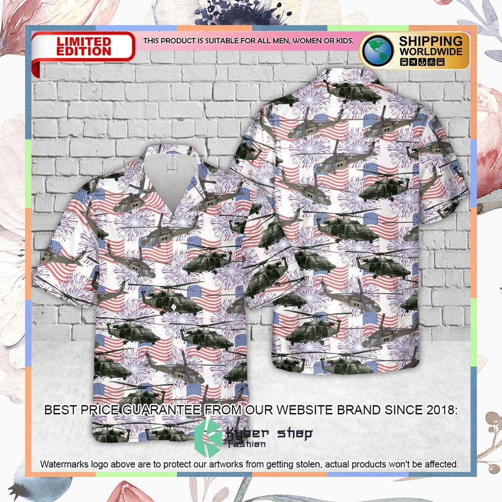 US Army Sikorsky UH-60 Black Hawk firework US flag Hawaiian Shirt 3 US Army Sikorsky UH-60 Black Hawk firework US flag Hawaiian Shirt word3