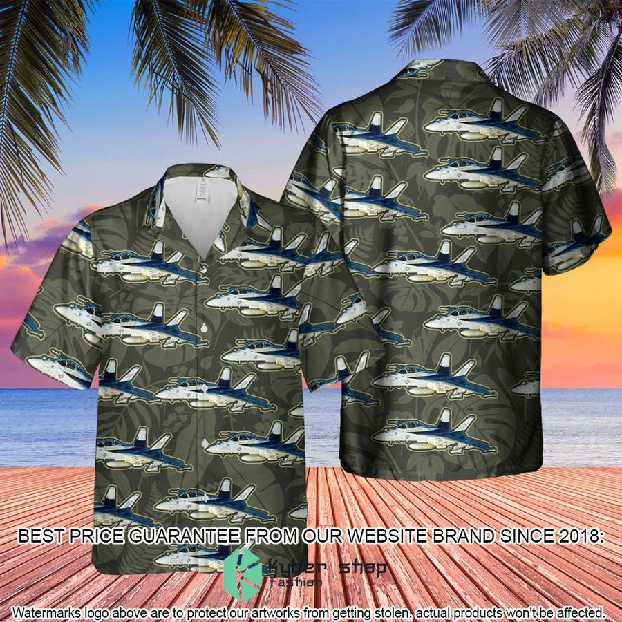US Navy Boeing FA-18EF Super Hornet Hawaiian Shirt word1