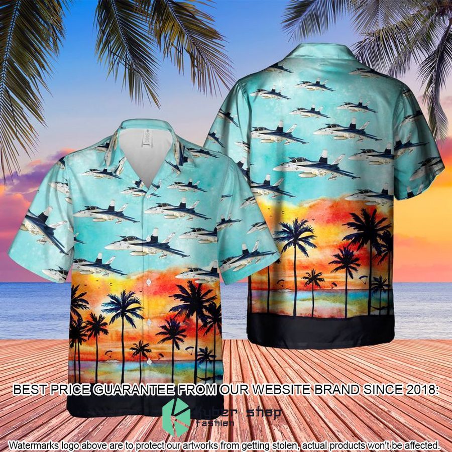 US Navy Boeing FA-18EF Super Hornet palm tree Hawaiian Shirt