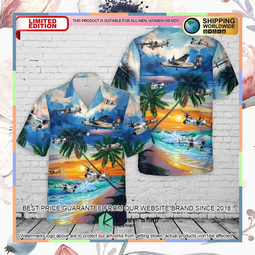 US Navy Grumman C-2 Greyhound Hawaiian Shirt 3 US Navy Grumman C-2 Greyhound Hawaiian Shirt word2