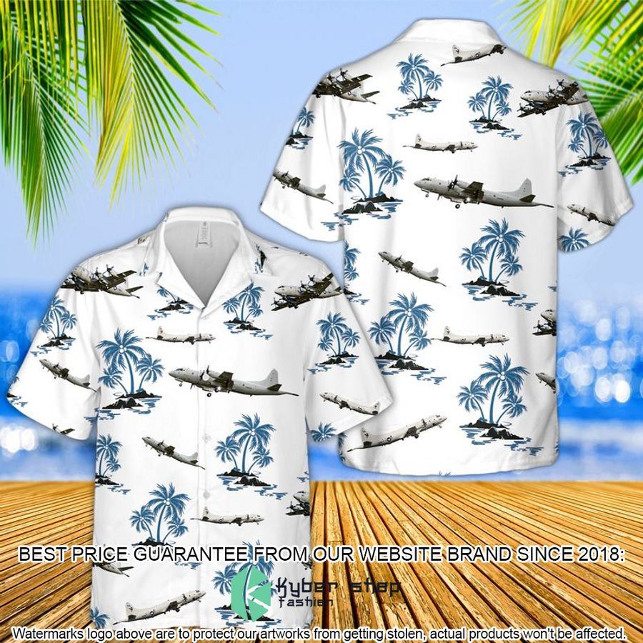 US Navy Lockheed P-3 Orion island white Hawaiian Shirt