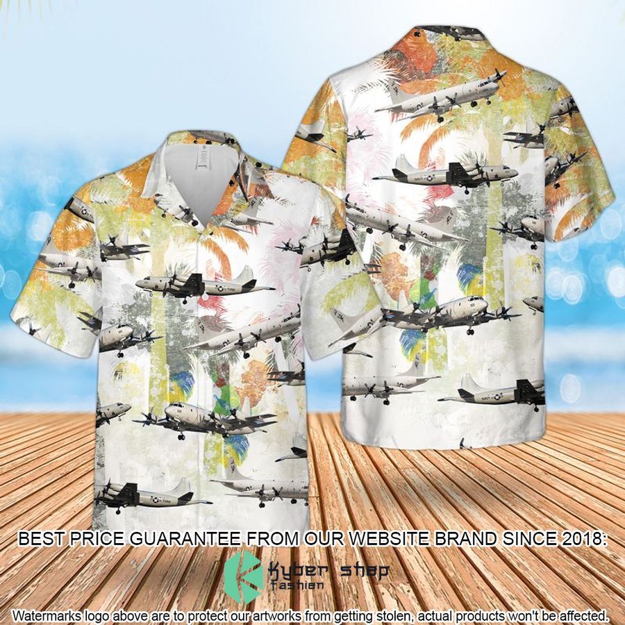 US Navy Lockheed P-3 Orion white Hawaiian Shirt