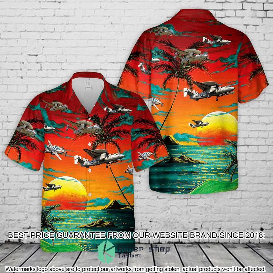 US Navy Northrop Grumman E-2 Hawkeye sunset Hawaiian Shirt