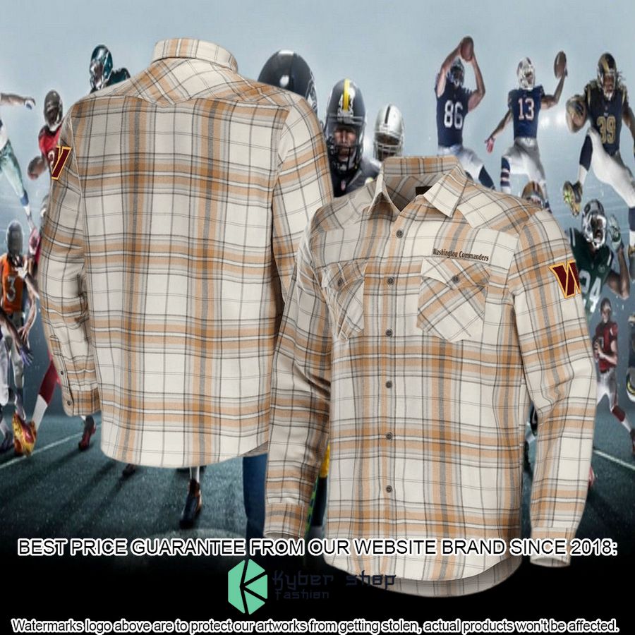 Washington Commanders NFL Darius Rucker Collection Tan Flannel Long Sleeve Button Shirt 4 Washington Commanders NFL Darius Rucker Collection Tan Flannel Long Sleeve Button Shirt word2