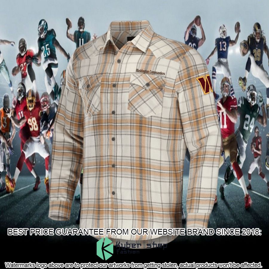 Washington Commanders NFL Darius Rucker Collection Tan Flannel Long Sleeve Button Shirt 5 Washington Commanders NFL Darius Rucker Collection Tan Flannel Long Sleeve Button Shirt word2