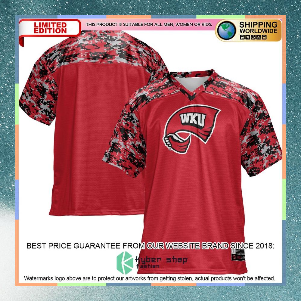 Western Kentucky Hilltoppers Red Football Jersey 5 Western Kentucky Hilltoppers Red Football Jersey word2