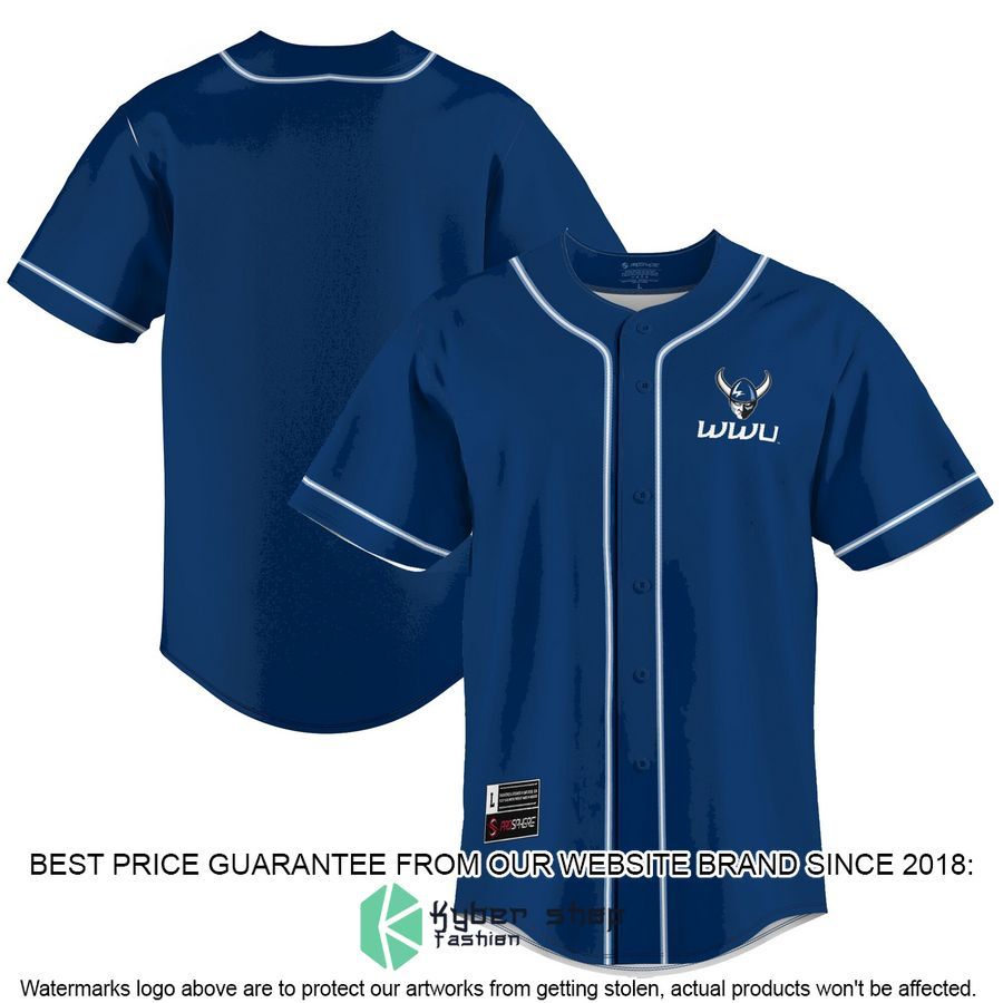 Western Washington Vikings Navy Baseball Jersey
