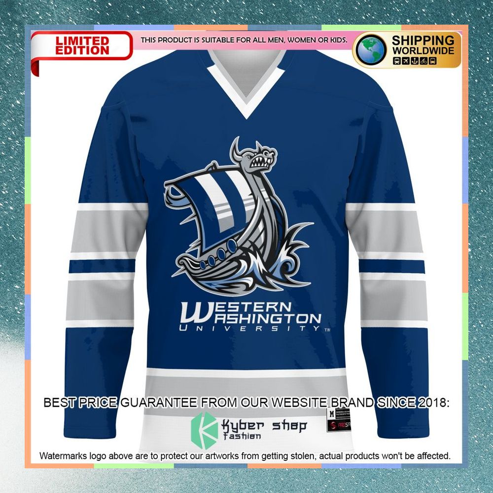 Western Washington Vikings Navy Hockey Jersey 6 Western Washington Vikings Navy Hockey Jersey word3