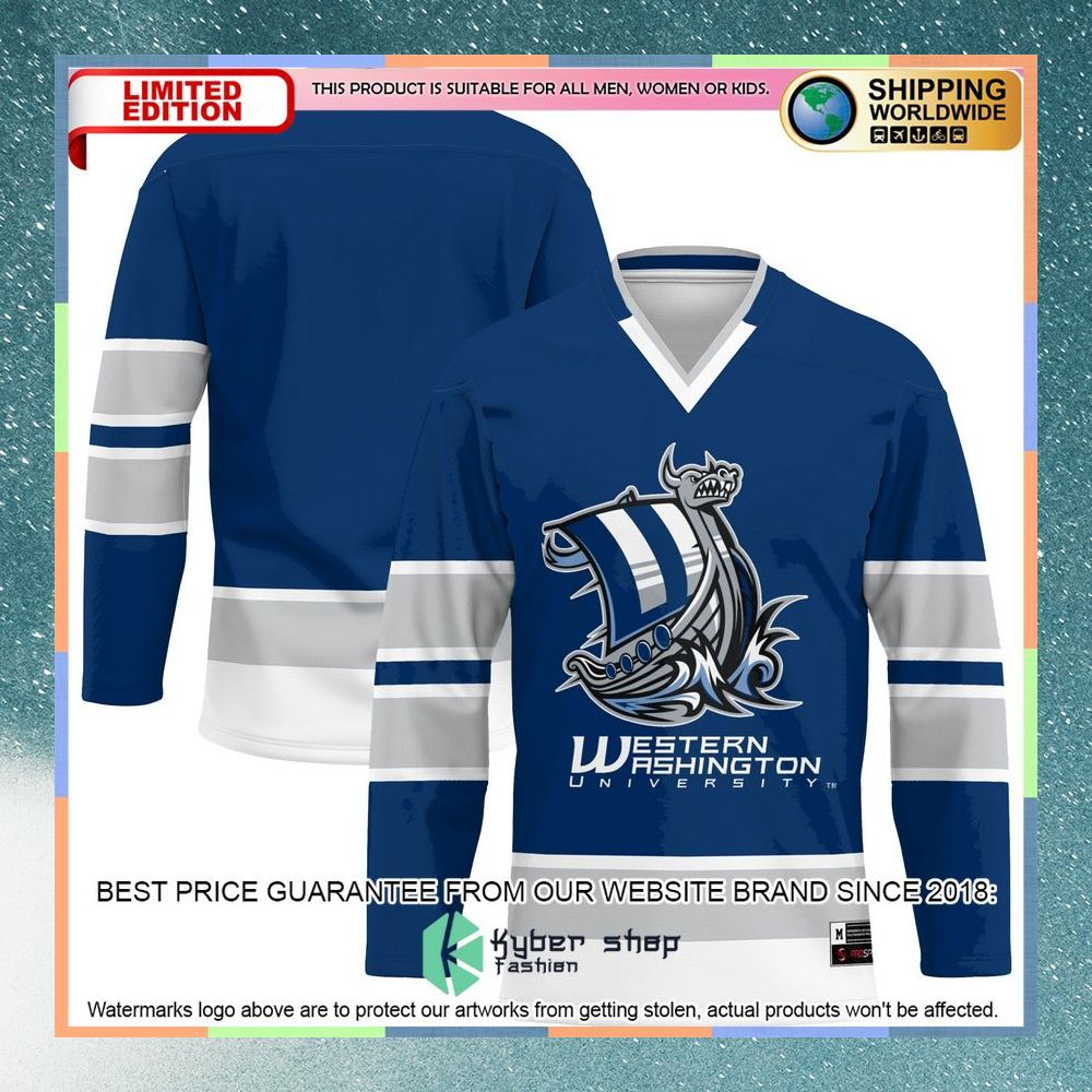 Western Washington Vikings Navy Hockey Jersey 8 Western Washington Vikings Navy Hockey Jersey word3