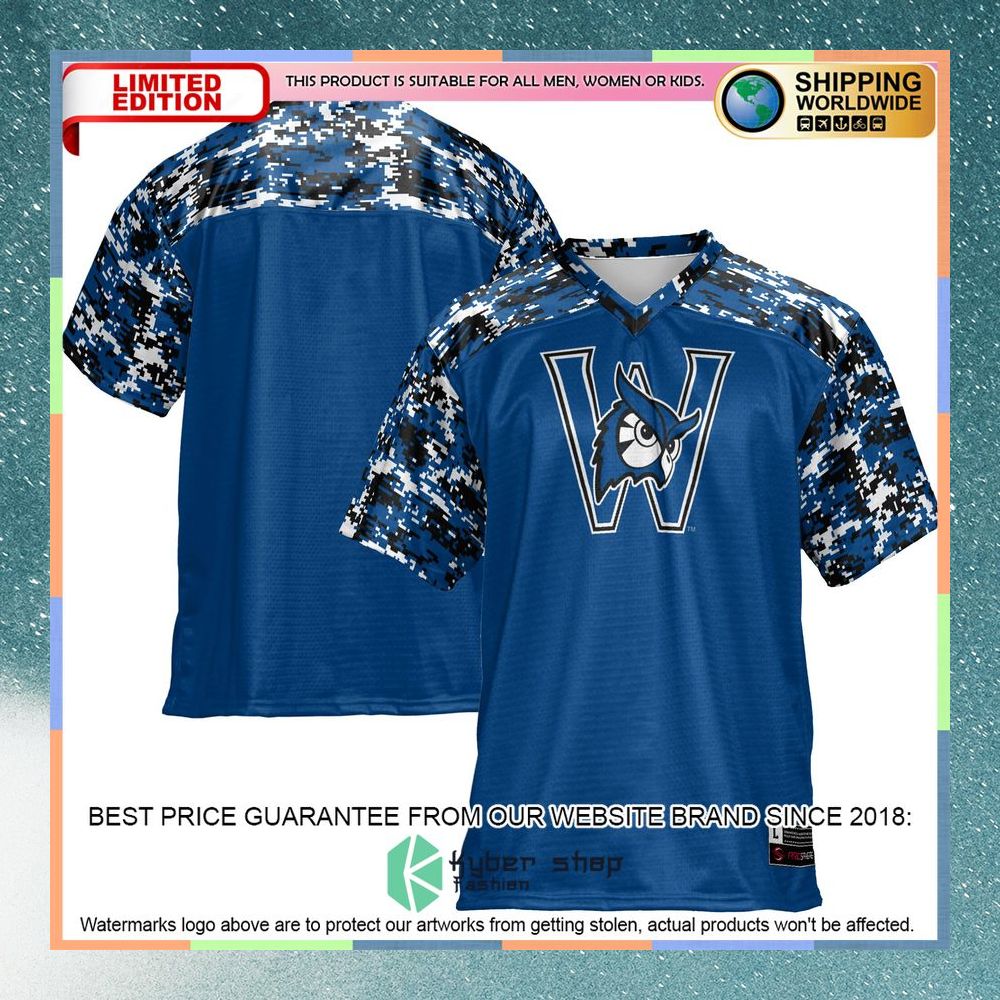 Westfield State Owls Blue Football Jersey 8 Westfield State Owls Blue Football Jersey word1