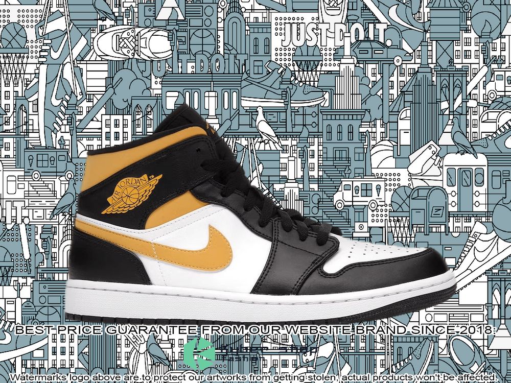 White Pollen Black Air Jordan 1 Mid word3