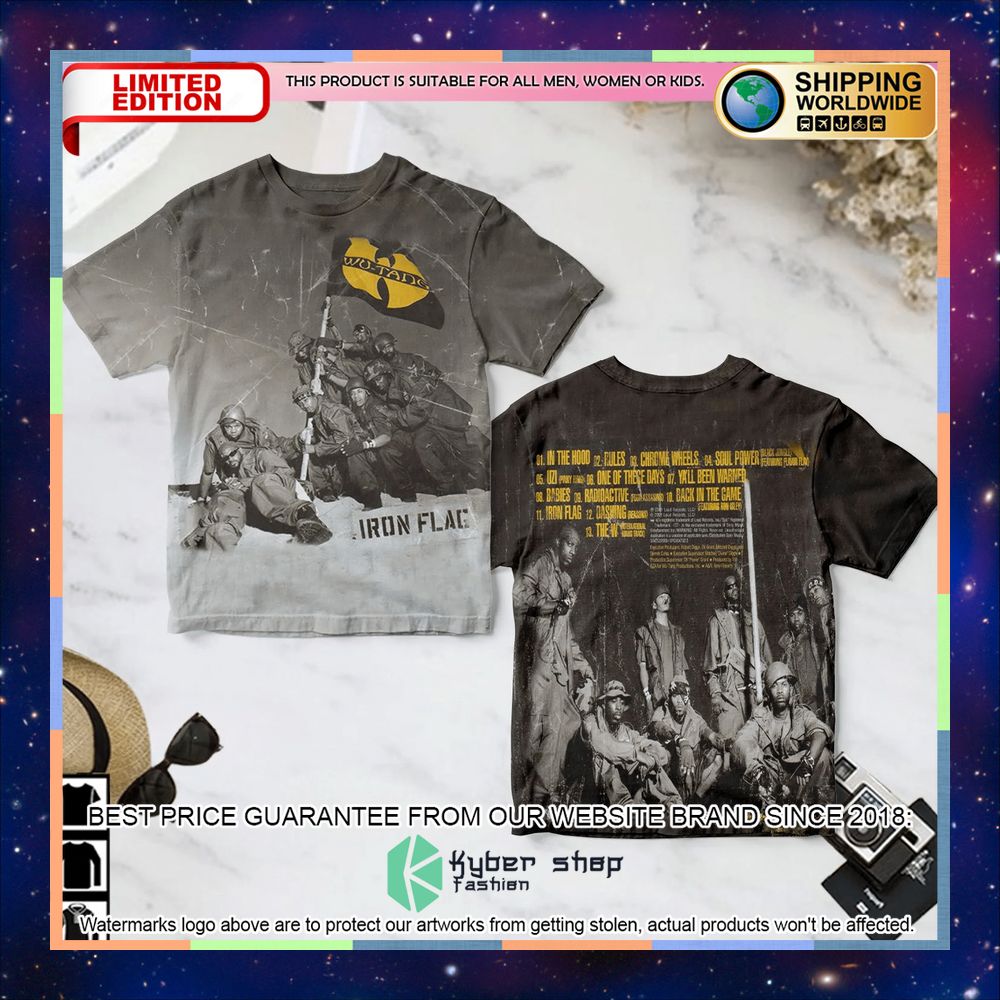 Wu-Tang Clan Iron Flag Album T Shirt 3 wu tang clan iron flag album t shirt 1 188