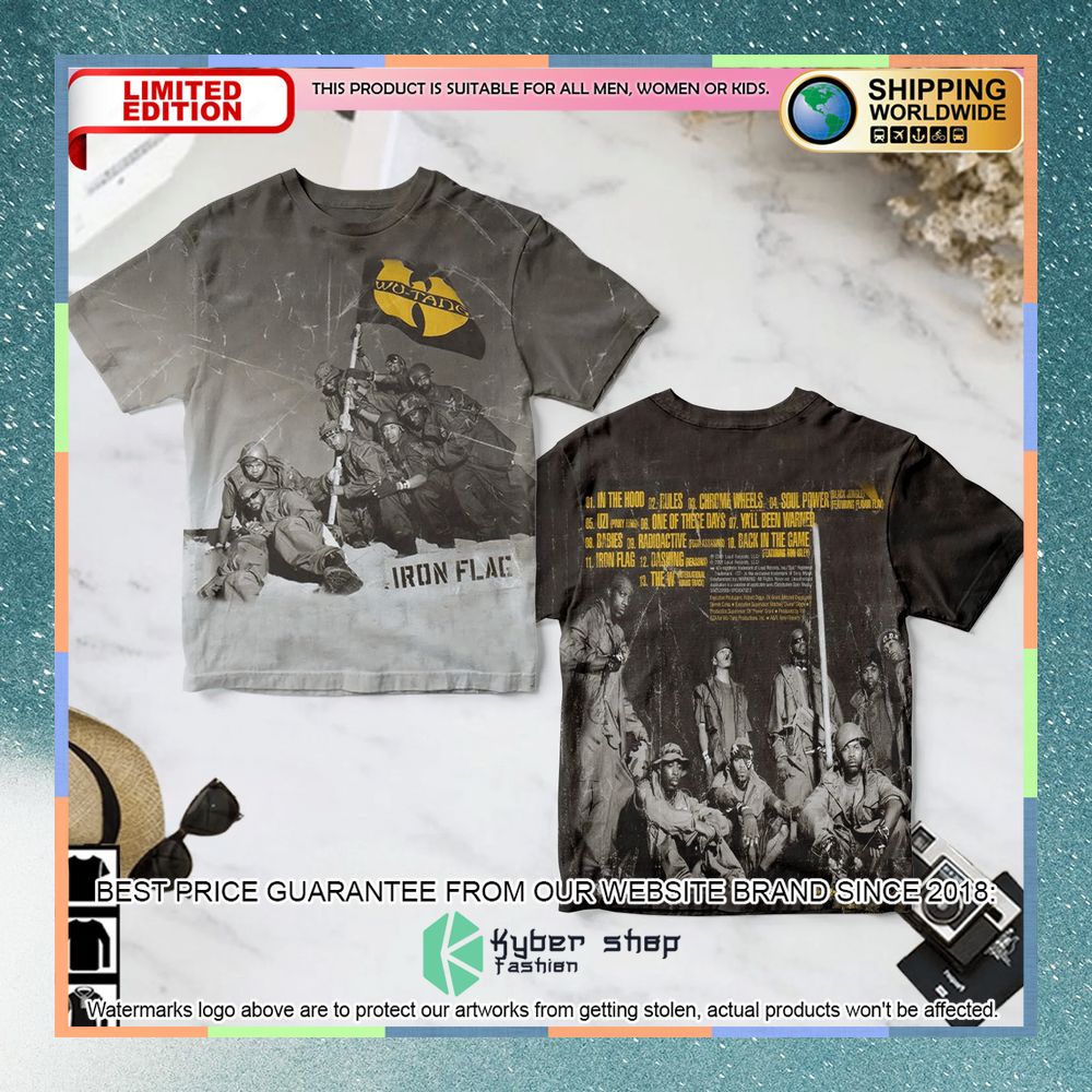 wu tang clan iron flag album t shirt 1 732