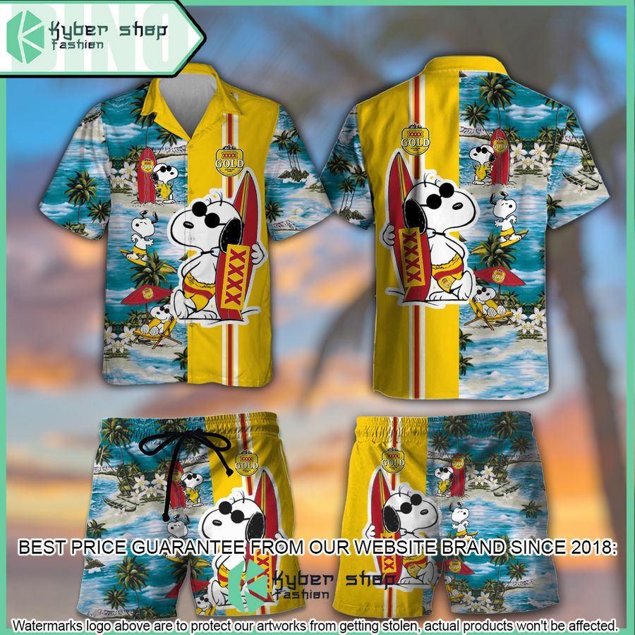 xxxx gold snoopy hawaiian shirt and shorts 1 873