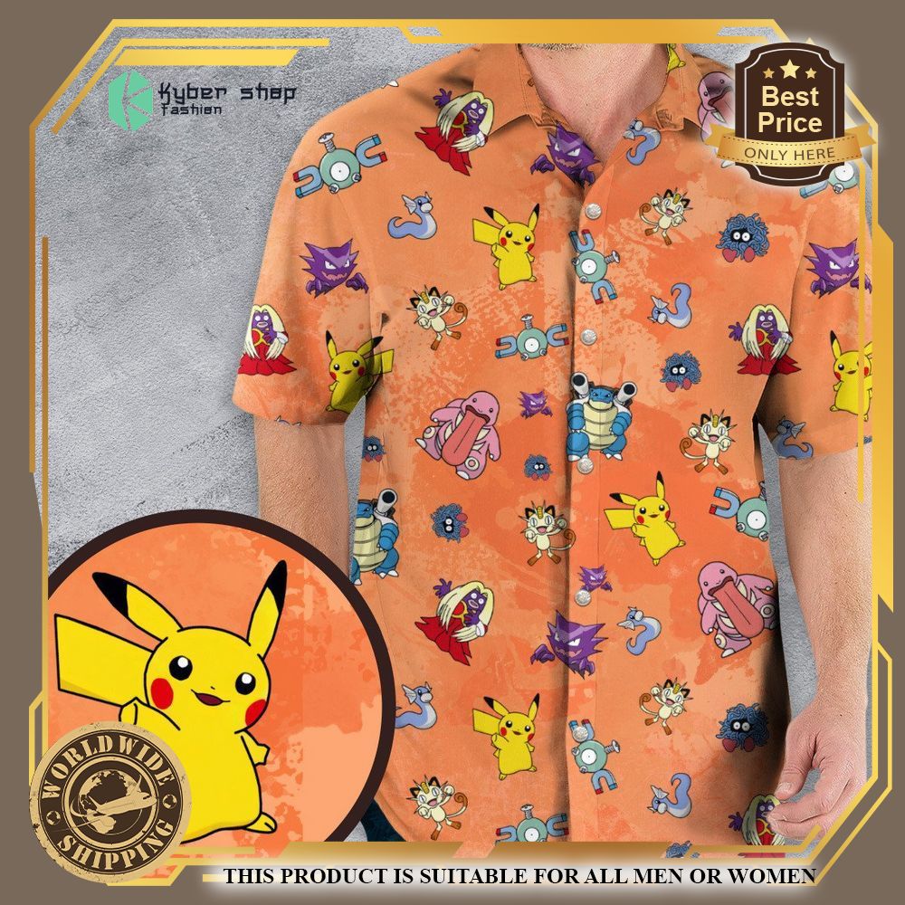 pokemon character scatter hawaiian shirt 1