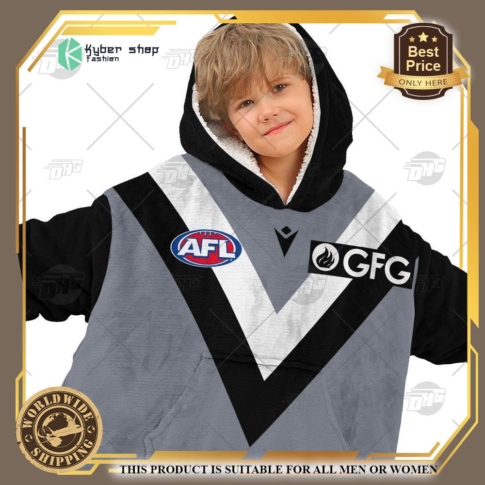 Personalized AFL Port Adelaide Football Club Hoodie Blanket 8 personalized afl port adelaide football club hoodie blanket 8