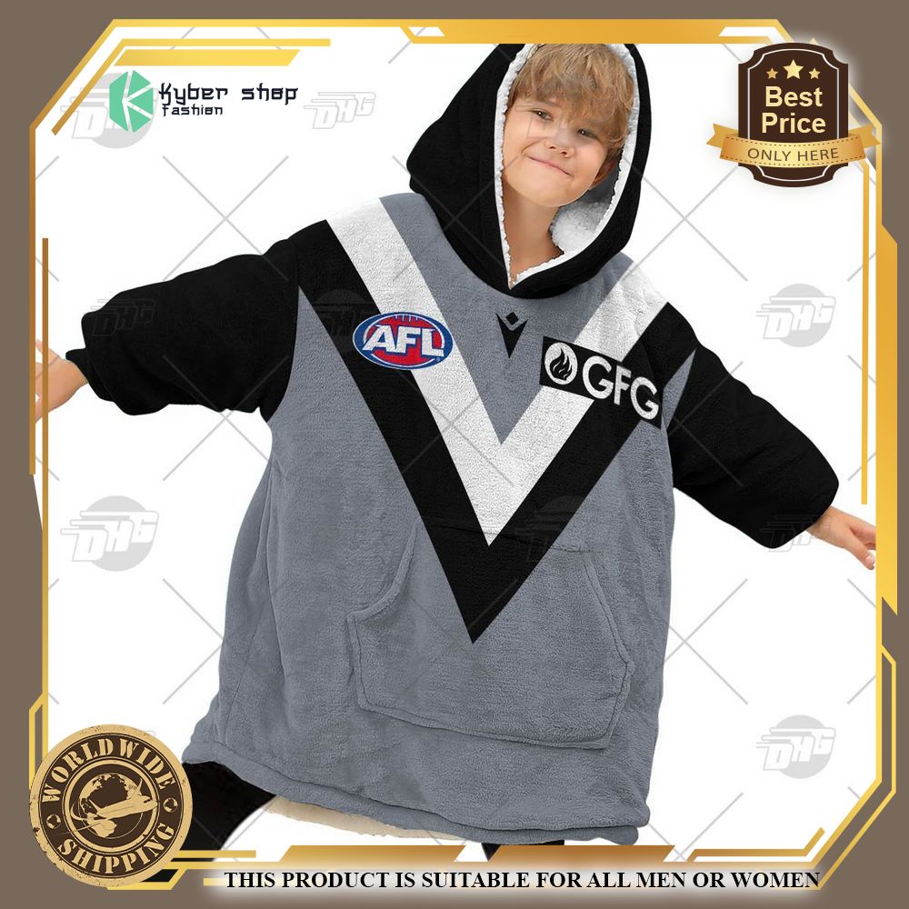 Personalized AFL Port Adelaide Football Club Hoodie Blanket 6 personalized afl port adelaide football club hoodie blanket 6