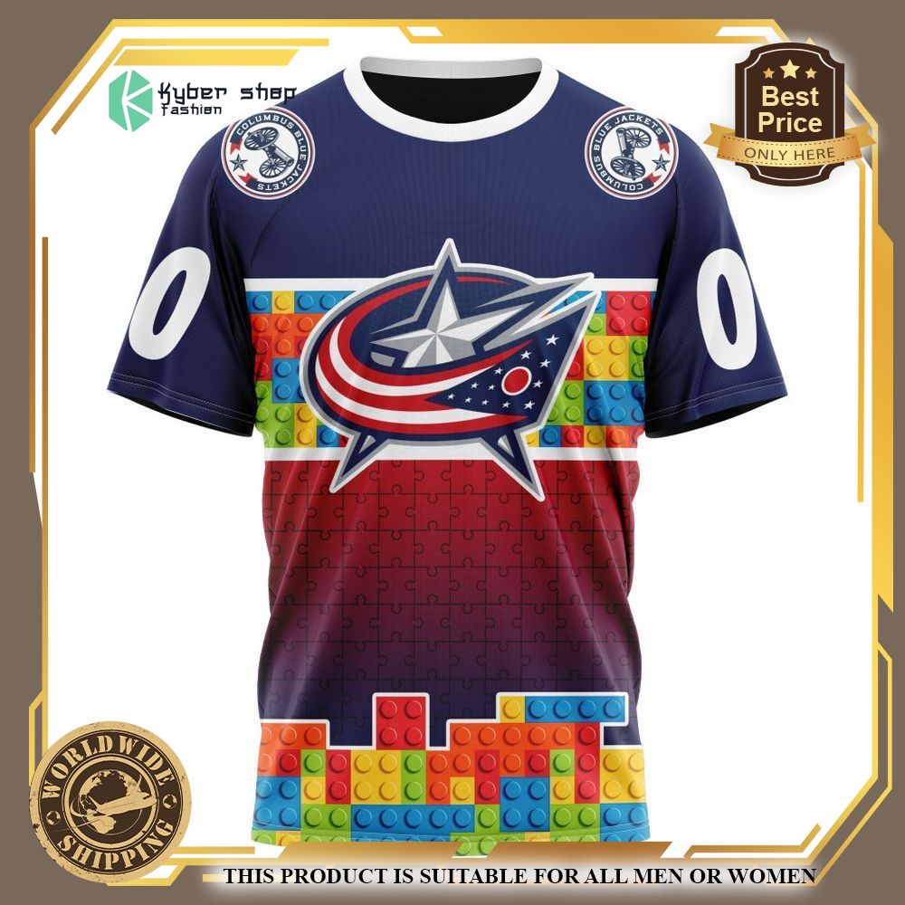 Personalized Columbus Blue Jackets Autism Awareness Shirt, Hoodie 8 personalized columbus blue jackets autism awareness shirt hoodie 8