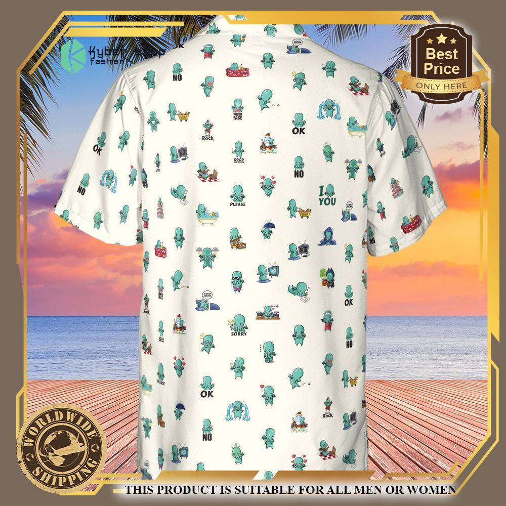Kawai Cthulhu Pattern Hawaiian Shirt 3 kawai cthulhu pattern hawaiian shirt 3 3