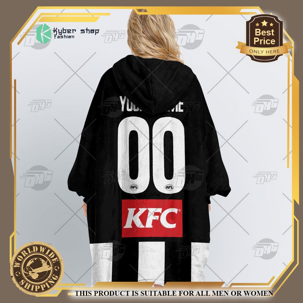 Personalized AFL Collingwood Football Club Hoodie Blanket 4 personalized afl collingwood football club hoodie blanket 4
