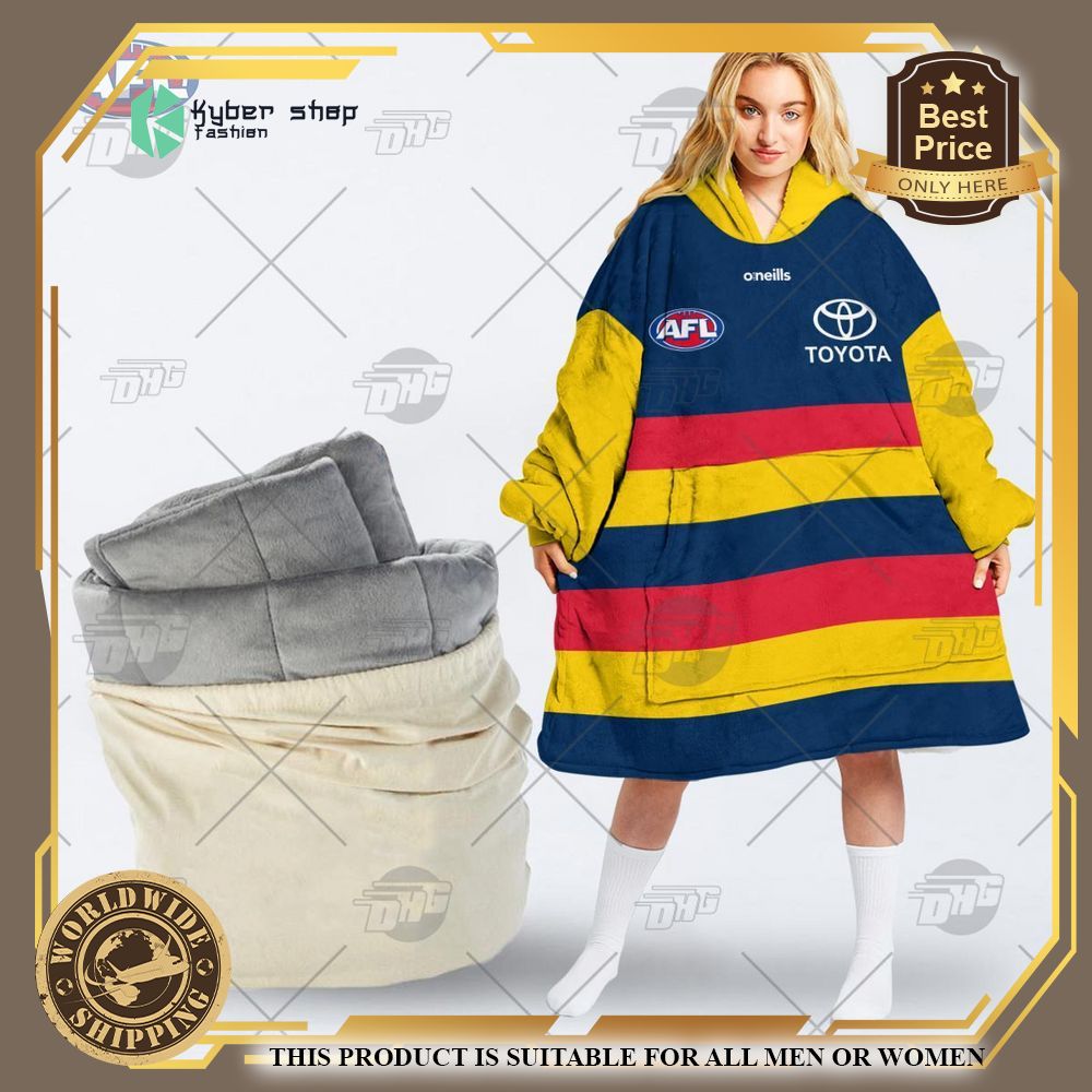 personalized afl adelaide football club hoodie blanket 1
