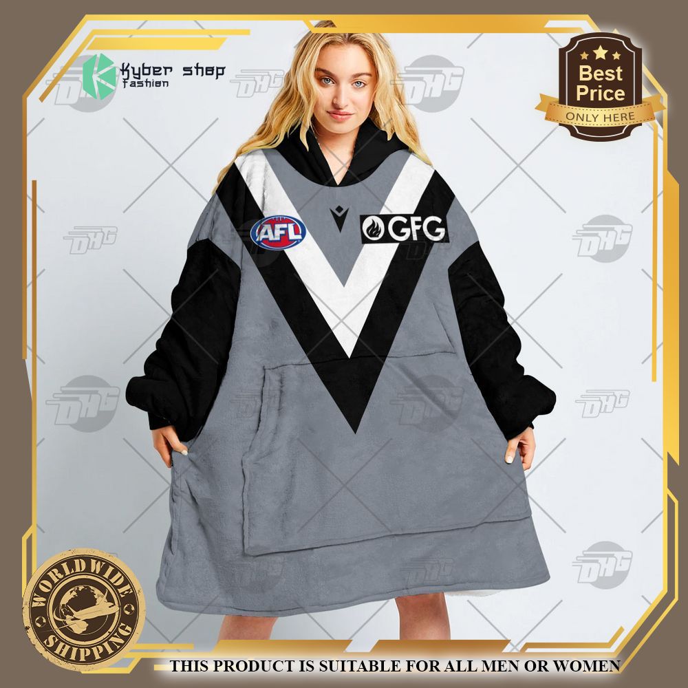 Personalized AFL Port Adelaide Football Club Hoodie Blanket 3 personalized afl port adelaide football club hoodie blanket 3