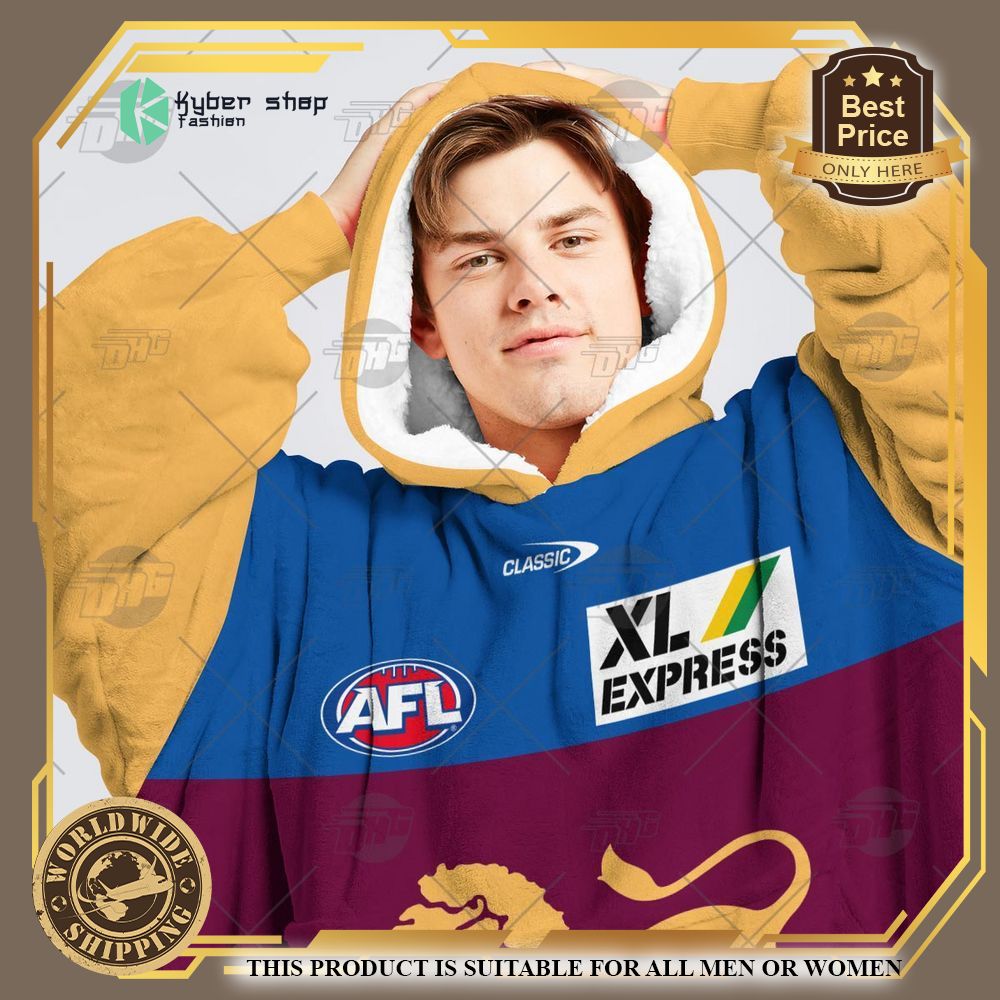 Personalized AFL Brisbane Lions Hoodie Blanket 5 personalized afl brisbane lions hoodie blanket 5