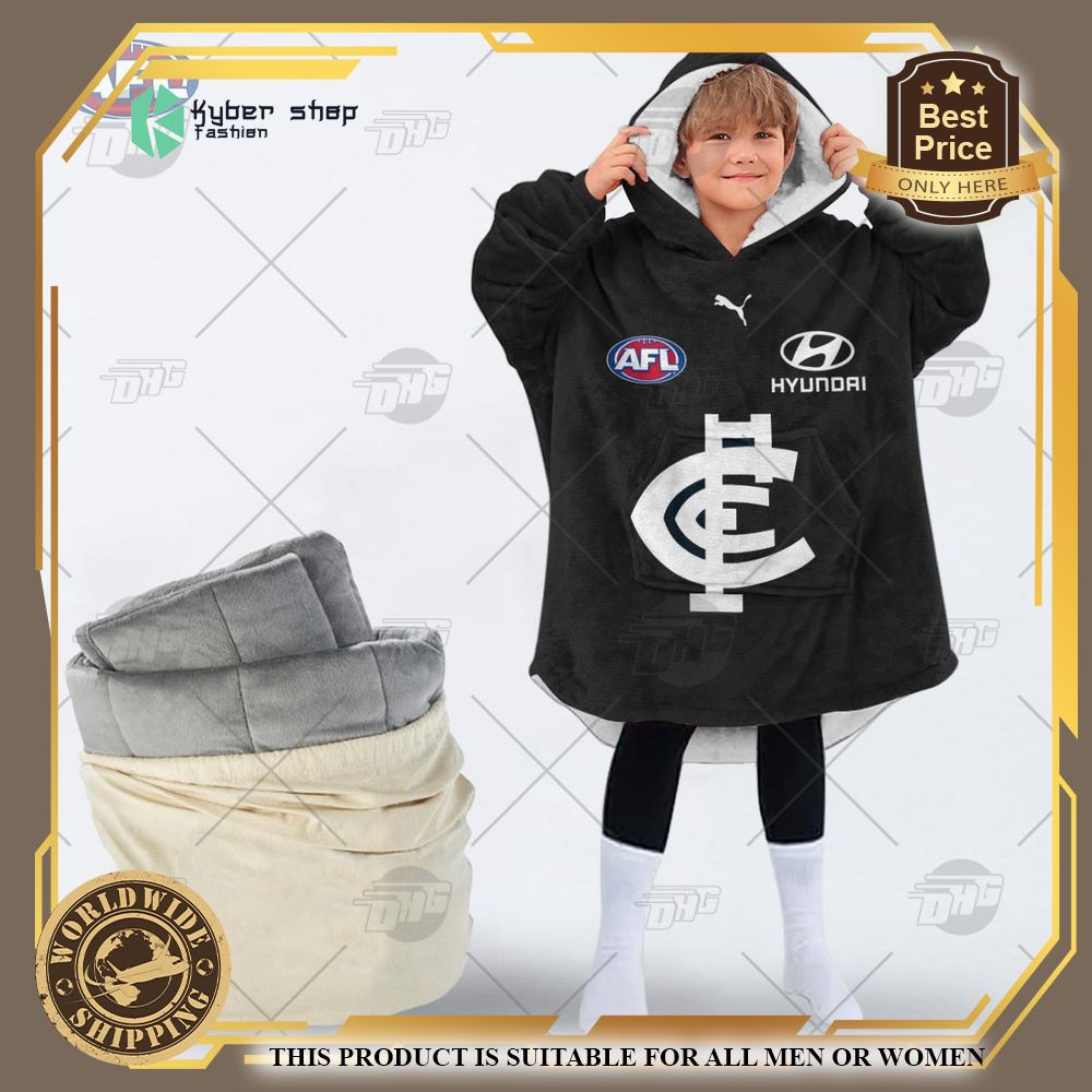 personalized afl carlton football club hoodie blanket 2
