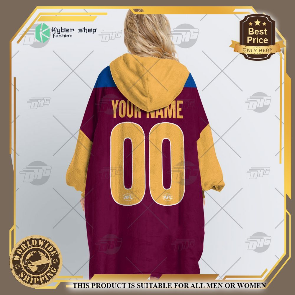 Personalized AFL Brisbane Lions Hoodie Blanket 4 personalized afl brisbane lions hoodie blanket 4