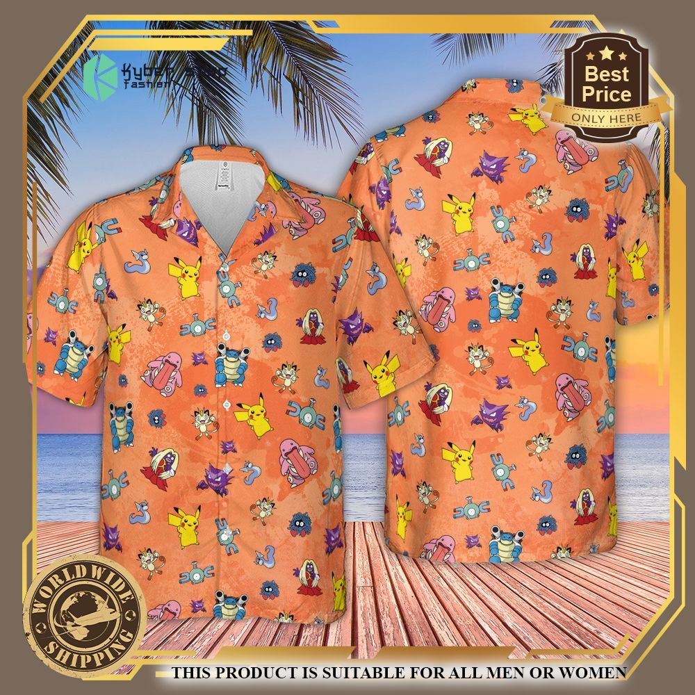 Pokemon Character Scatter Hawaiian Shirt 4 pokemon character scatter hawaiian shirt 4