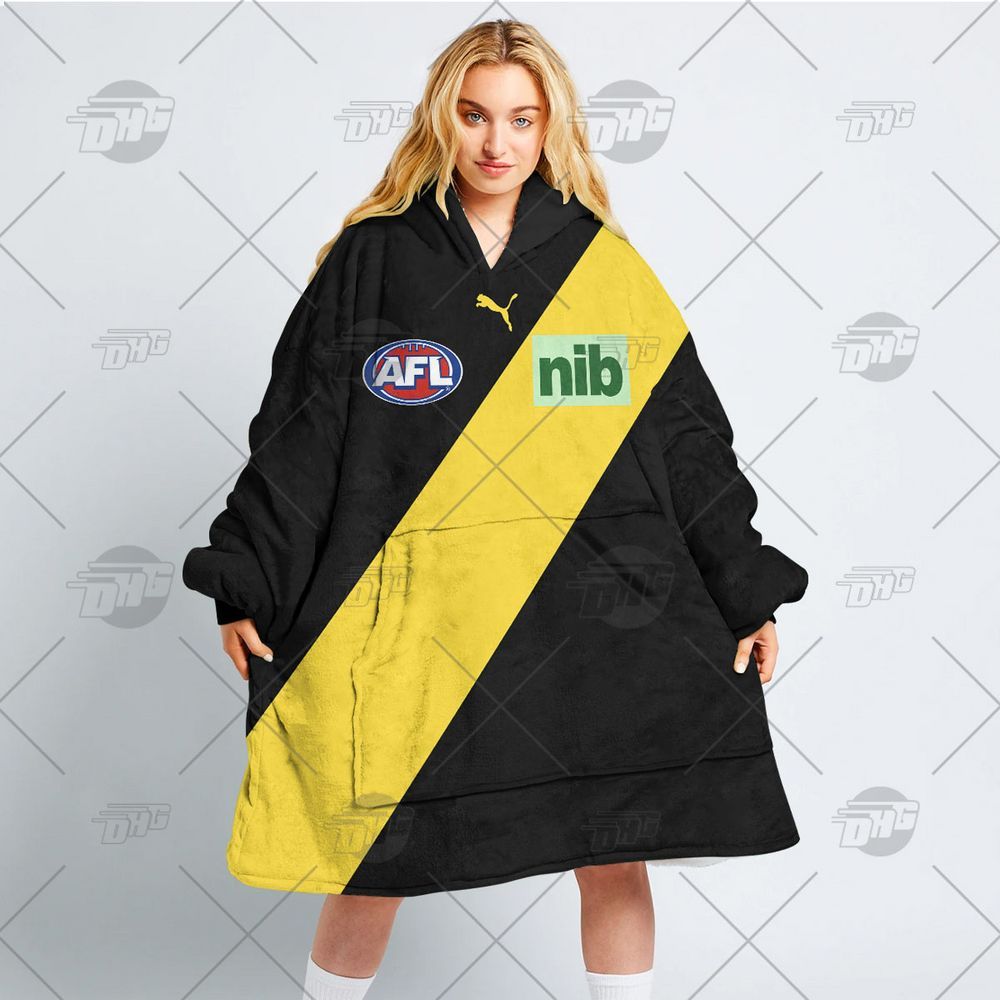 Personalized AFL Richmond Football Club Hoodie Blanket 3 personalised afl richmond football club hoodie blanket 3 246
