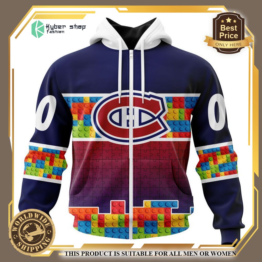 personalized montreal canadiens autism awareness shirt hoodie 2