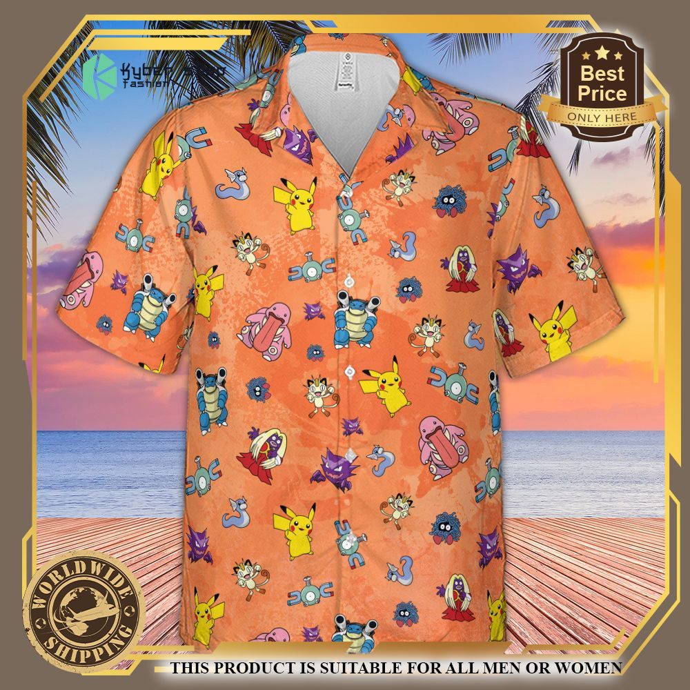 pokemon character scatter hawaiian shirt 2