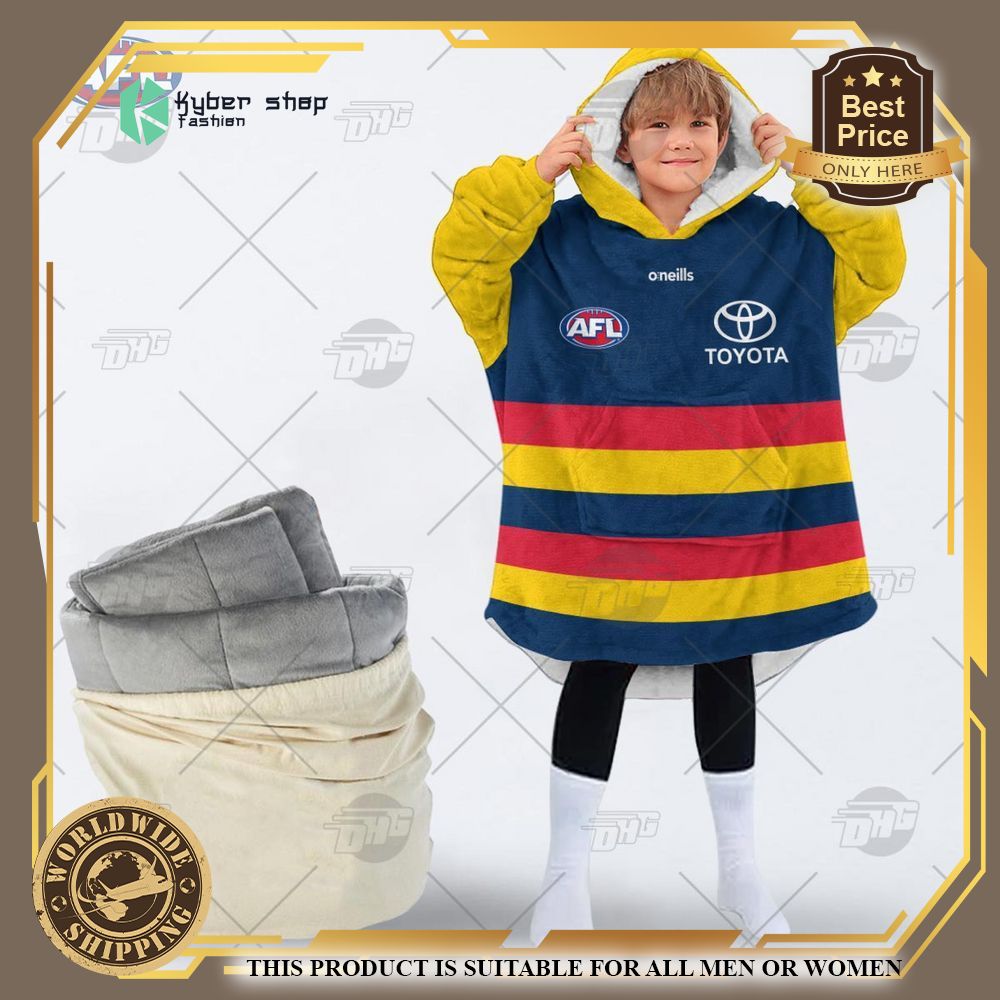 personalized afl adelaide football club hoodie blanket 2