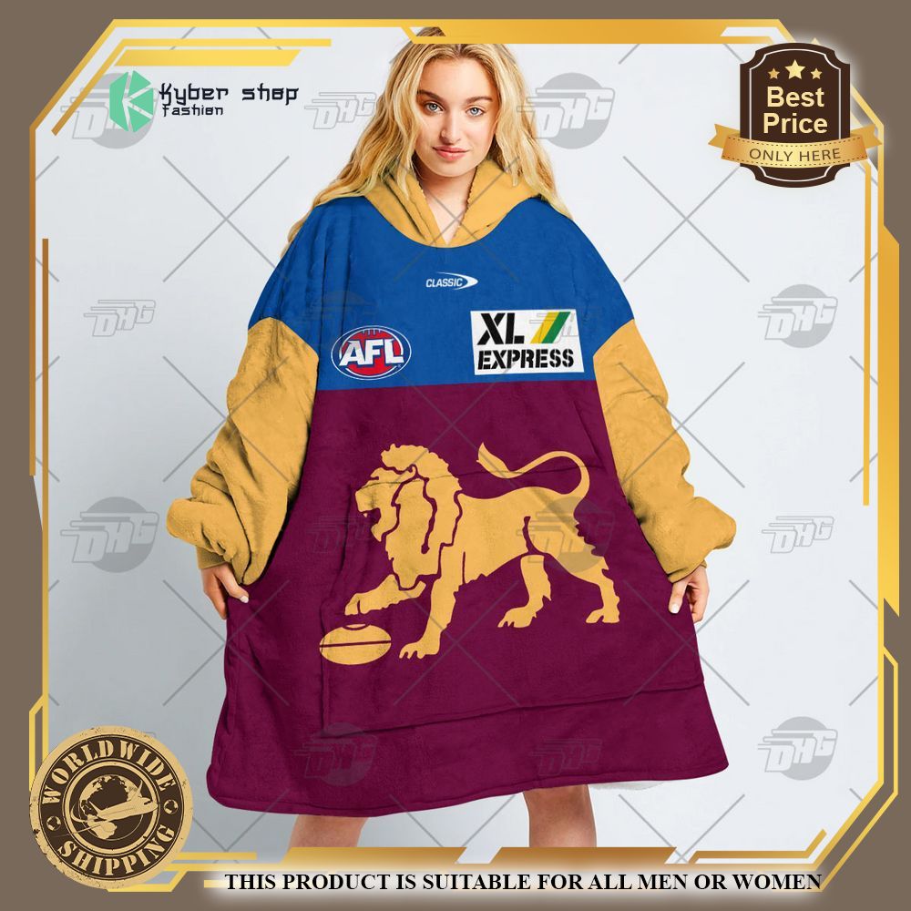 Personalized AFL Brisbane Lions Hoodie Blanket 3 personalized afl brisbane lions hoodie blanket 3