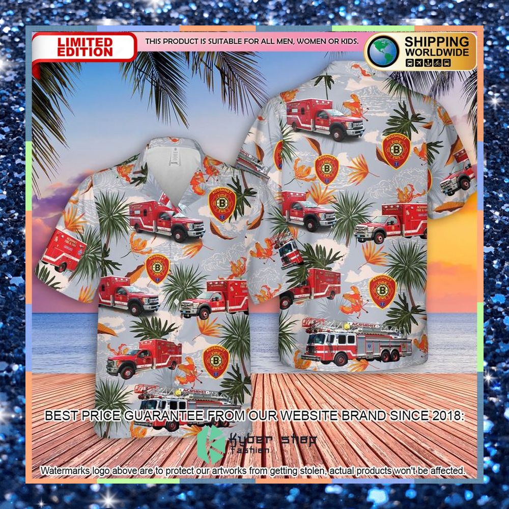acushnet fire ems department hawaiian shirt 1 809