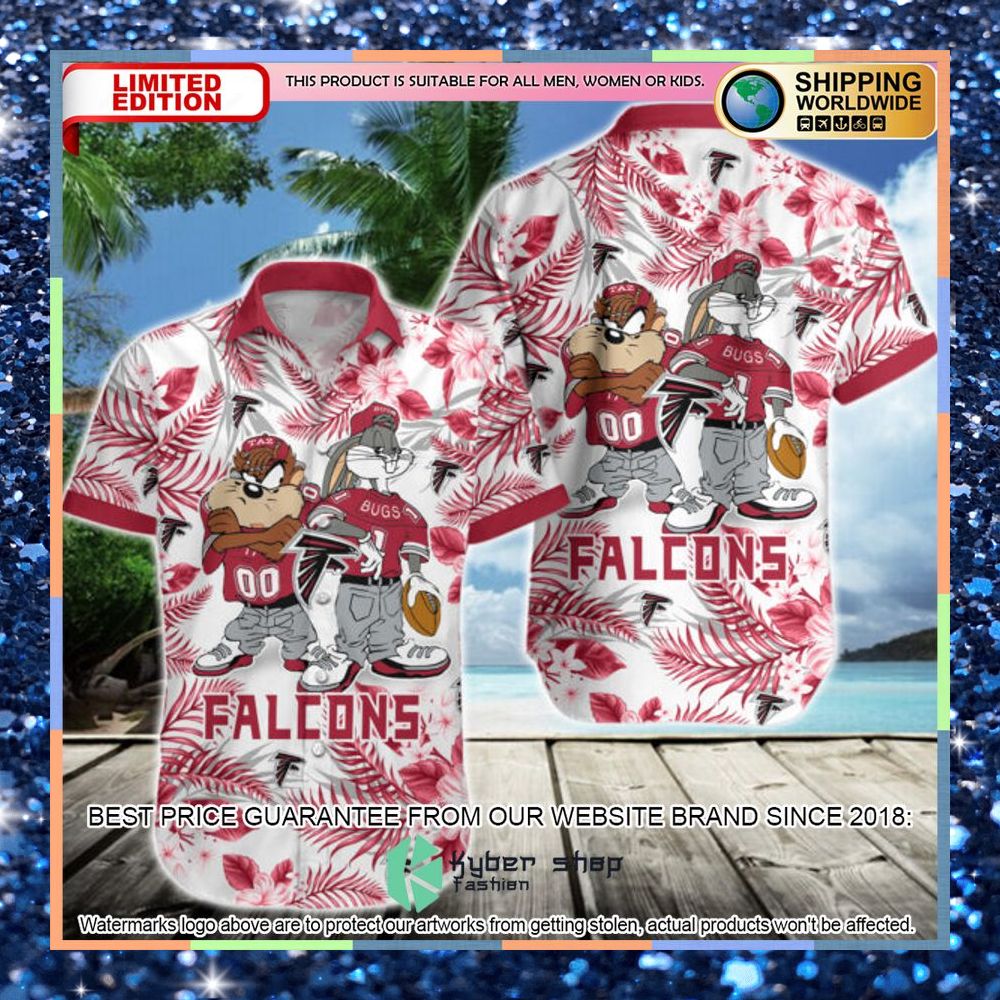 atlanta falcons bugs bunny taz nfl hawaiian shirt 1 103