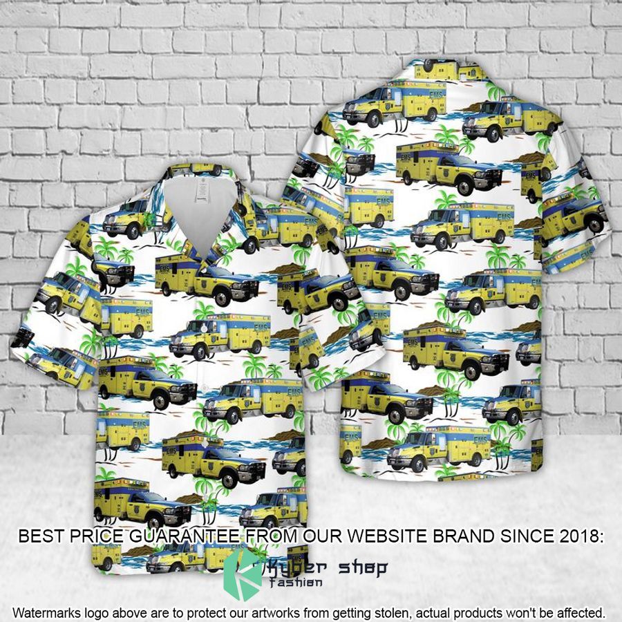 austin travis county ems texas white hawaiian shirt 1 617