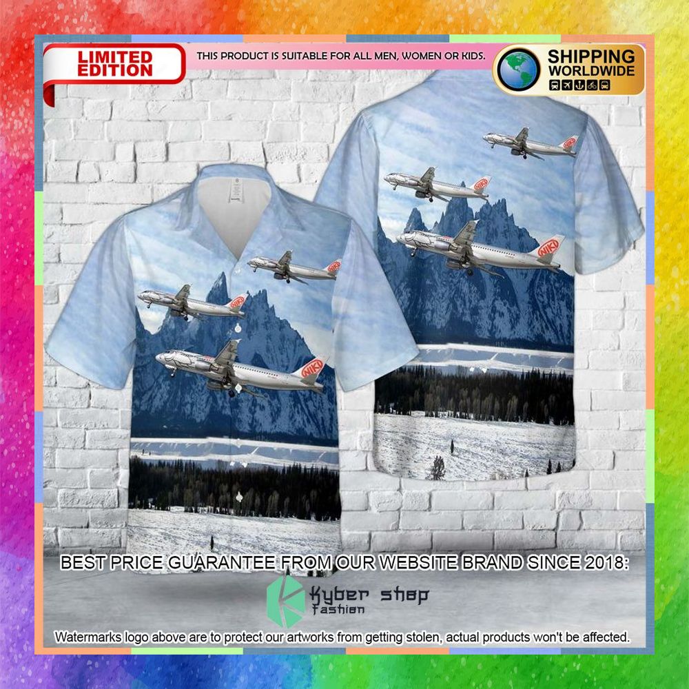Austria Niki airline Airbus A320-214 OE-LEE Hawaiian Shirt 3 austria niki airline airbus a320 214 oe lee hawaiian shirt 1 850