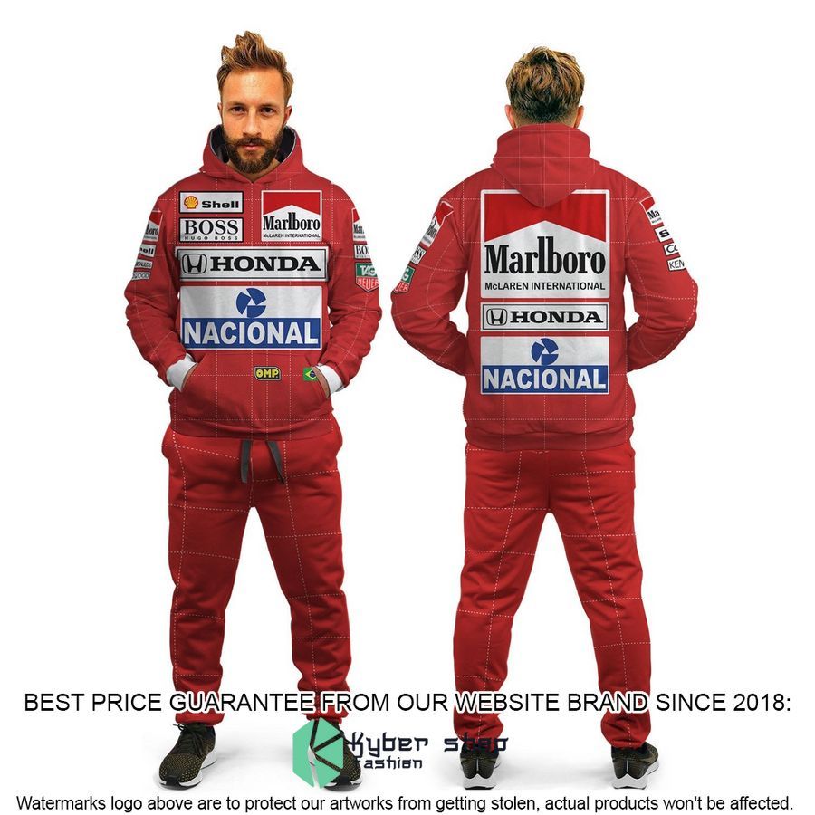 ayrton senna mclaren team formula one grand prix apparel hoodie long pants 2 922