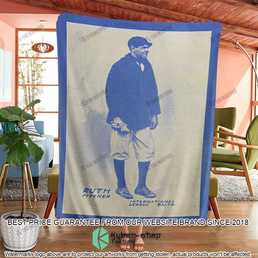 babe ruth sport baseball card 1914 baltimore news baseball card soft blanket 2 200