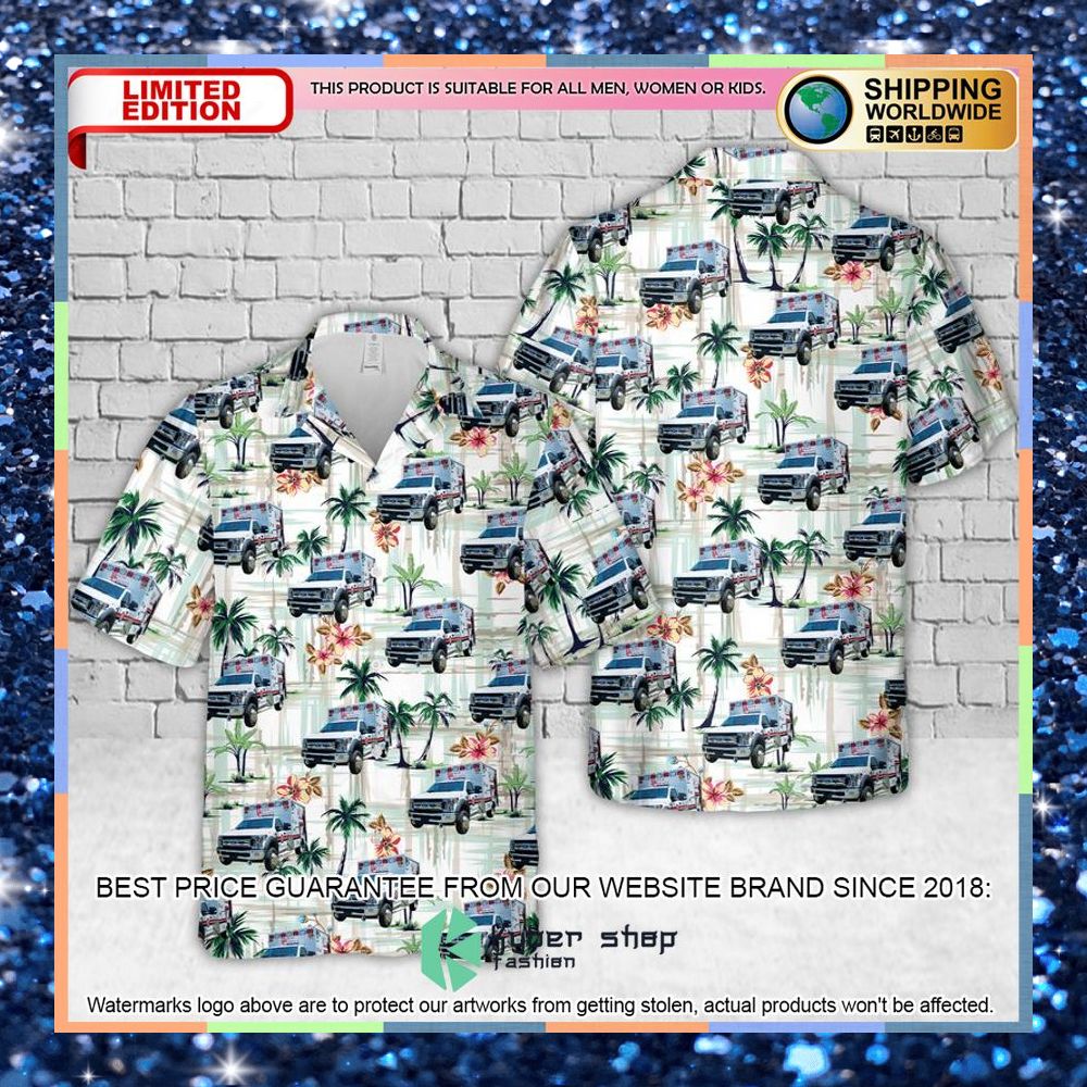 baker county ems white hawaiian shirt 1 80