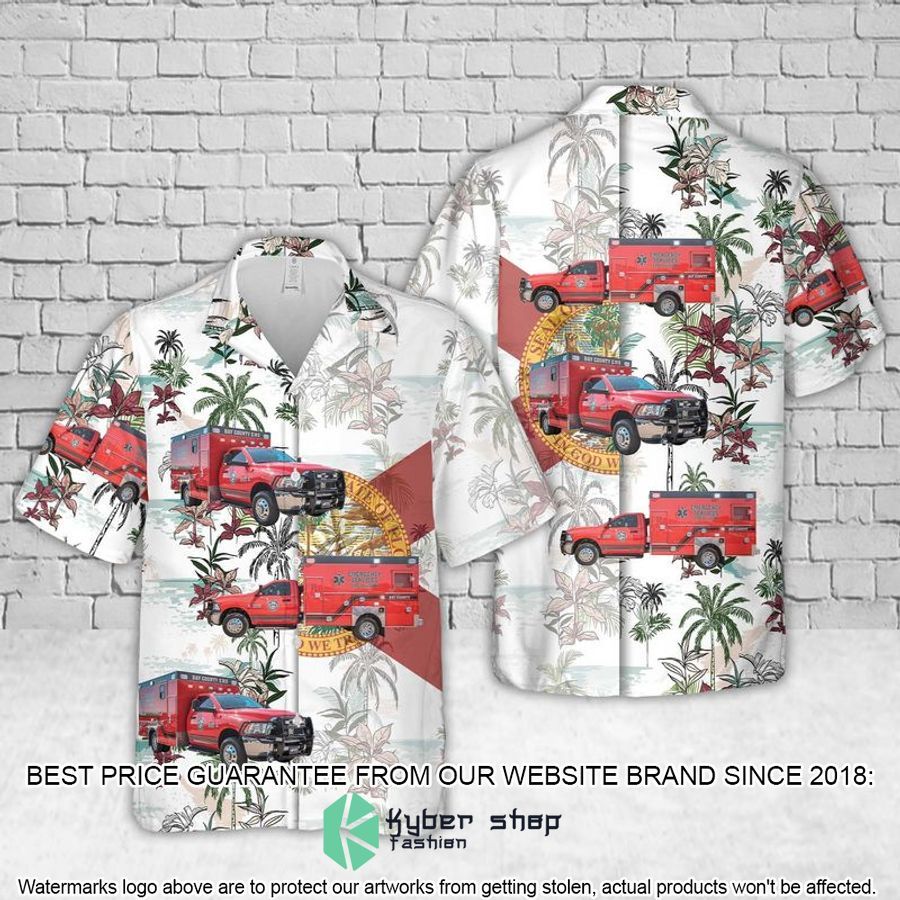 bay county ems white hawaiian shirt 1 987