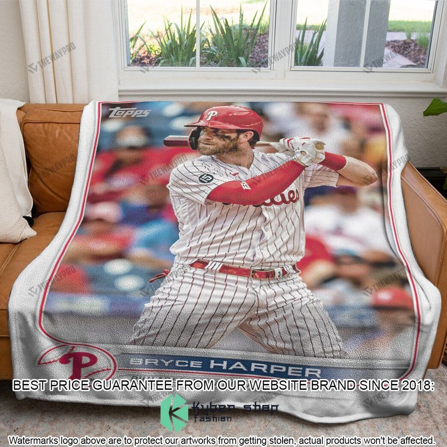 bryce harper philadelphia phillies baseball card soft blanket 1 937