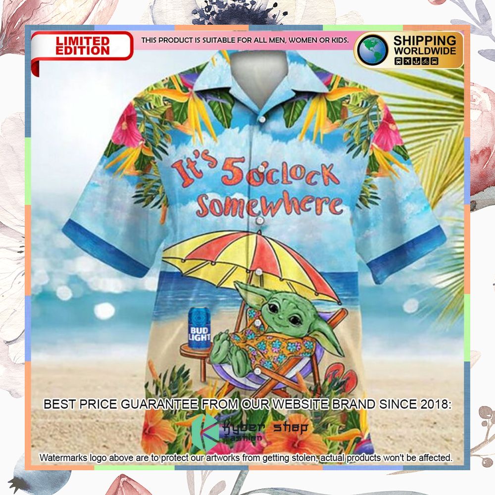 bud light baby yoda hawaiian shirt 1 544