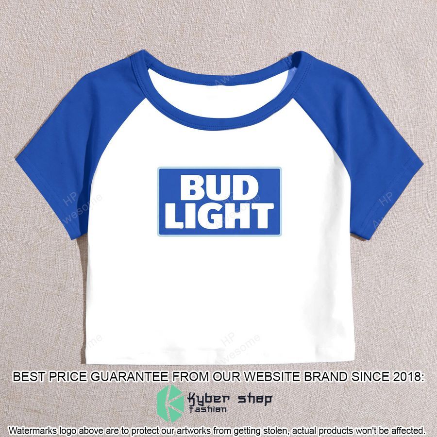 bud light cropped t shirt and shorts 2 703