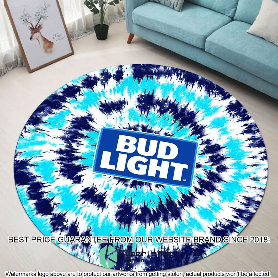 bud light tie dye round rug 1 746