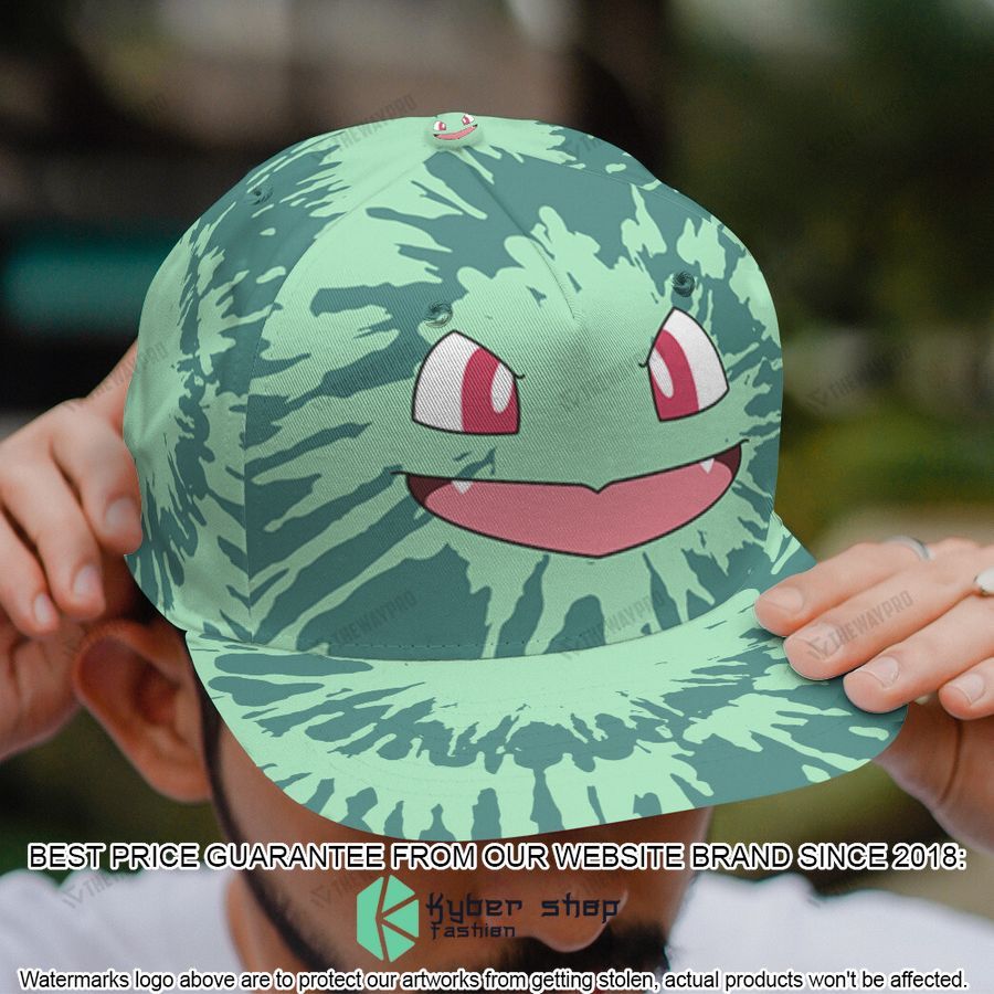 bulbasaur tie dye face snapback cap 2 925